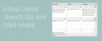 Übersicht über deine Beiträge halten - Editorial Calendar