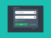 Flat Login Form PSD - Aktiv mit Fehler bei Validierung