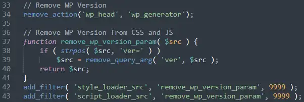 WordPress Version verbergen - so sieht es in der function.php aus