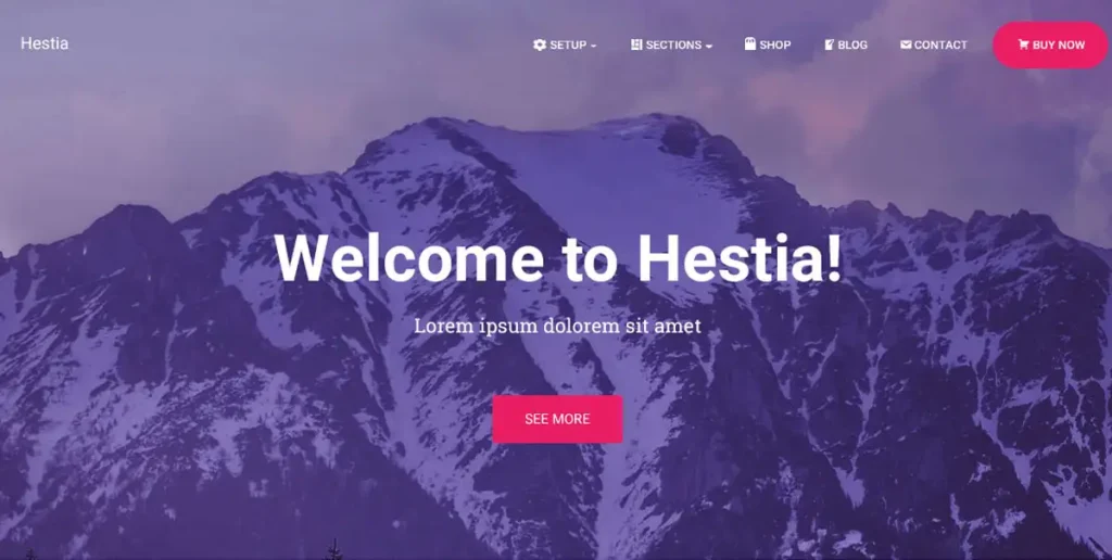 Das minimalistische Theme Hestia