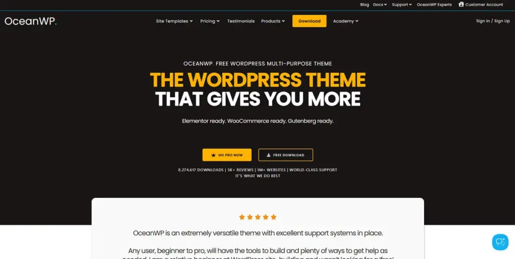Das OceanWP WordPress Theme